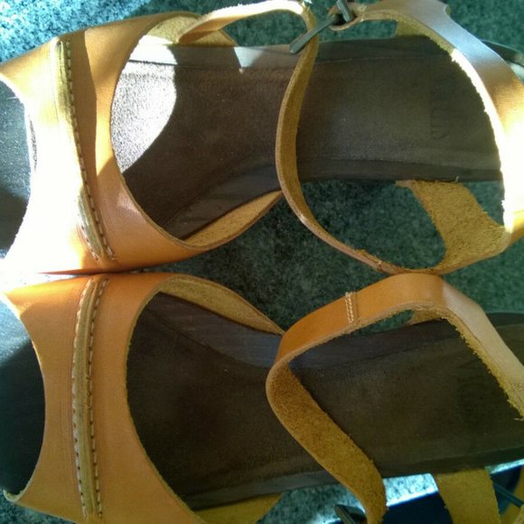 Vialis designer Spanish heeled sandals yellow - Picture 6 of 8